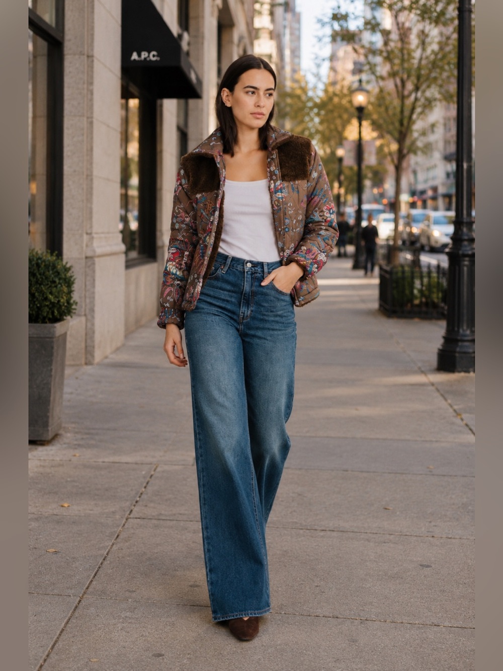 Love The Label Finley Sherpa Jacket Reversible Charlotte Floral Brown S Small - Picture 8 of 10